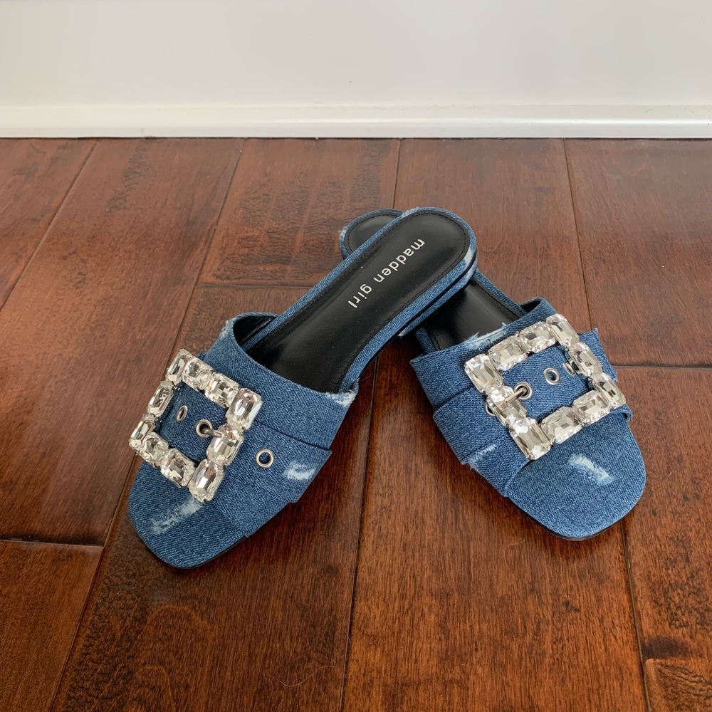 Madden Girl Blue Mules Stylish Comfort